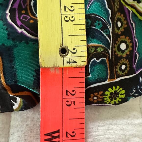 Joan Rivers Jacket Womens XL Green Paisley Slinky Knit Retro Bohemian Travel - Picture 8 of 8